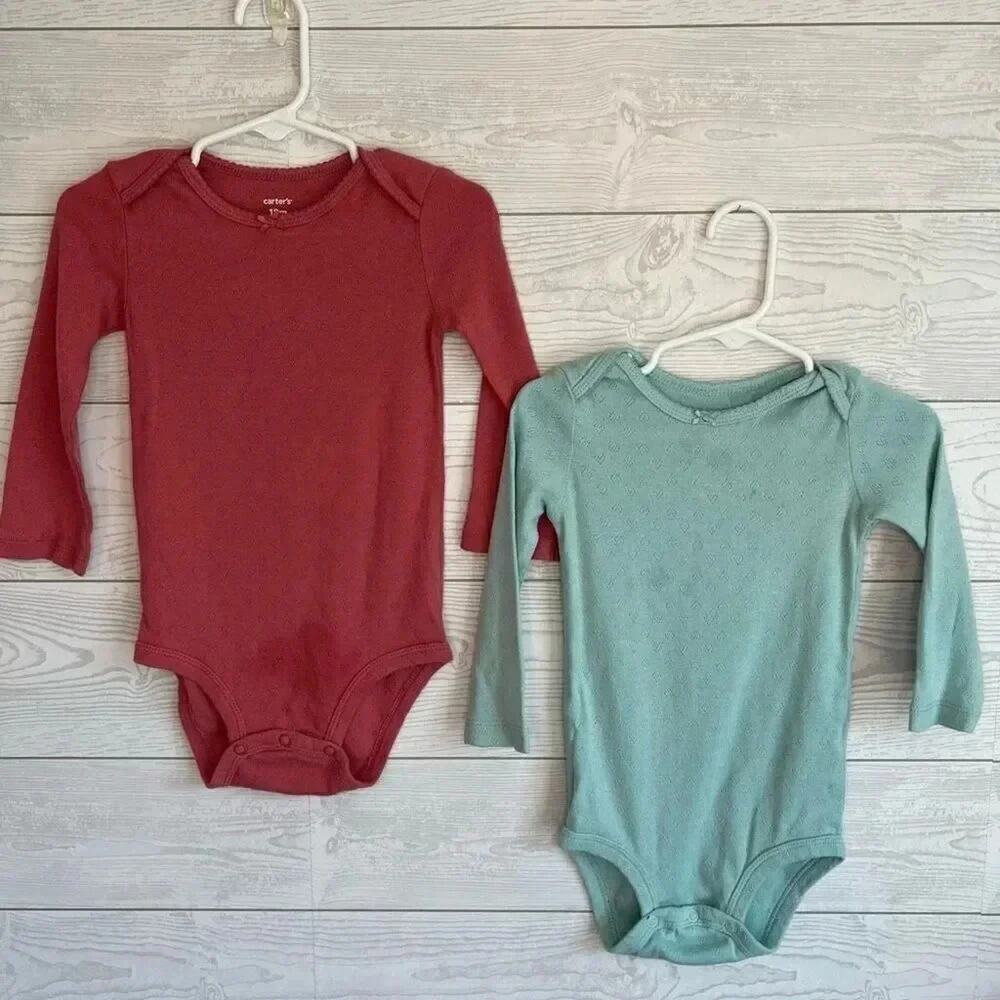 Carter’s baby girl long sleeve pointelle body suits/Onesies Size 18 months